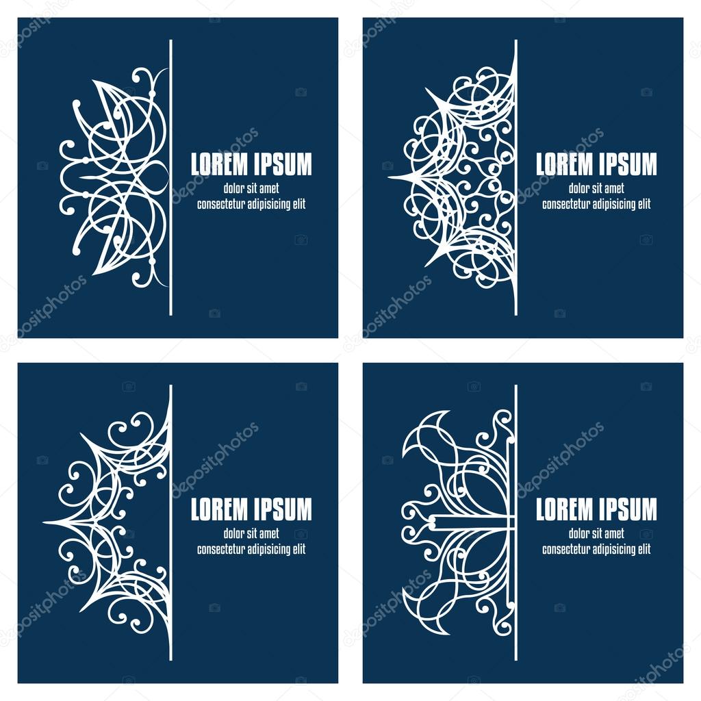 Set of design elements for logo or corporate identity. Backgrounds for poster or card. Copy space. Vector file is EPS8.