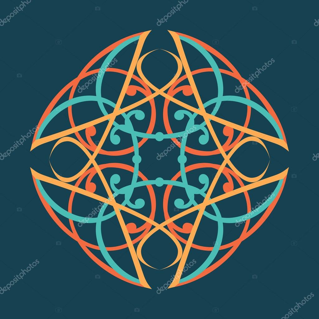 Design element abstract symmetric ethnic pattern. Tribal ornament for logo or corporate identity. Vector file is EPS8.