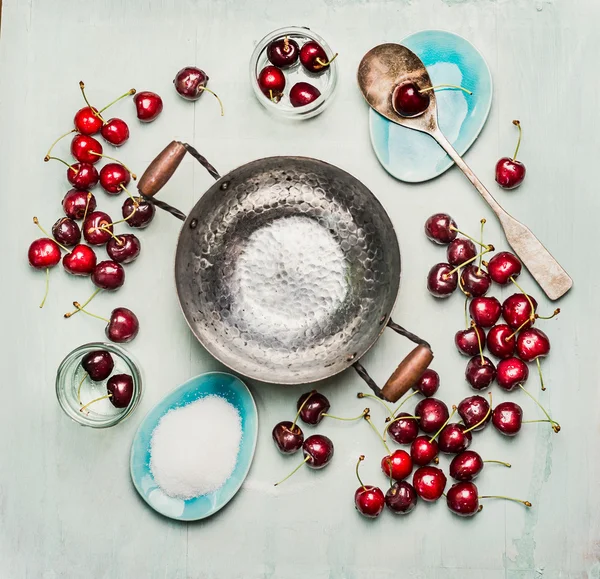 Ingredienser för sötkörsbär bevara — Stockfoto