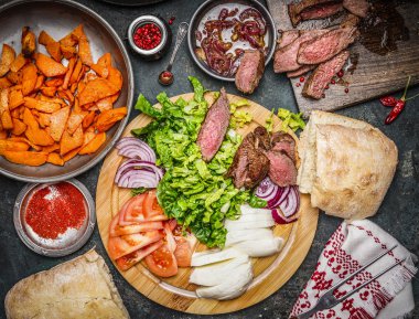 Sandviç yapımı için malzemeler