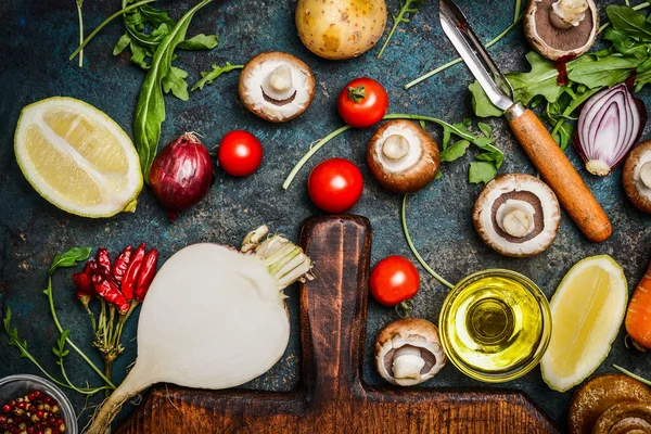 Grönsaker och ingredienser för hälsa matlagning — Stockfoto