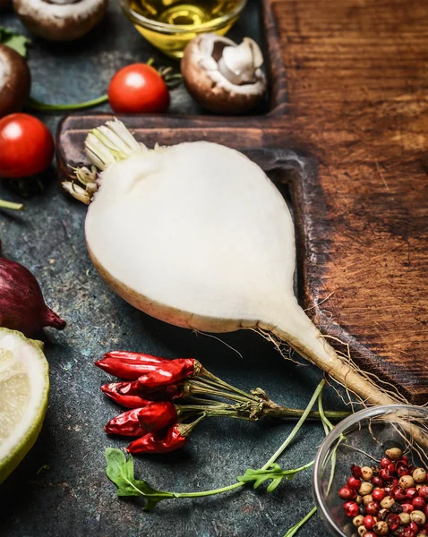 Root vegetable and vegetarian ingredients — Stock Photo, Image