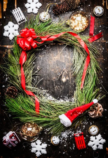 Grinalda de Natal com flocos de neve — Fotografia de Stock