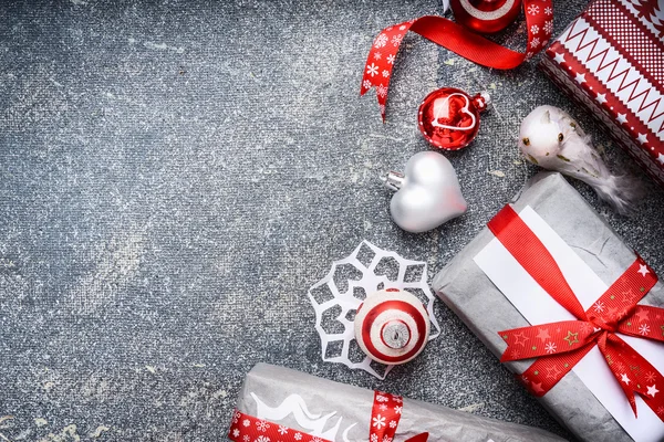 Fundo de Natal com caixas de presente — Fotografia de Stock