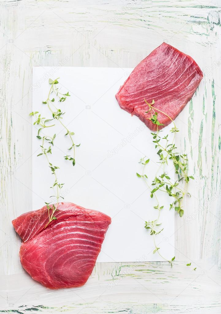 Tuna steaks with fresh herbs