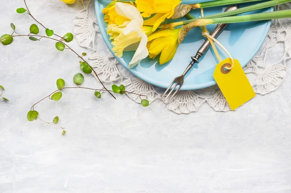 Blue plate with decorations — Stock Photo, Image