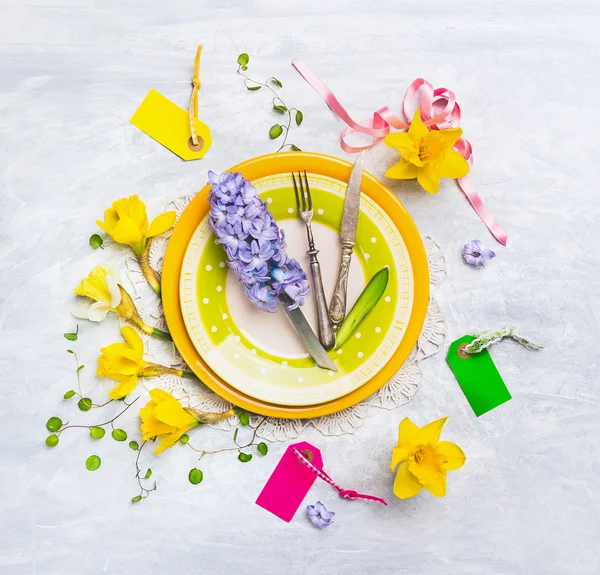 Decorazione tavola primavera — Foto Stock