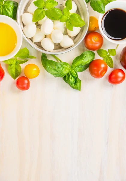 Pomidory mozzarella sałatka podejmowania — Zdjęcie stockowe