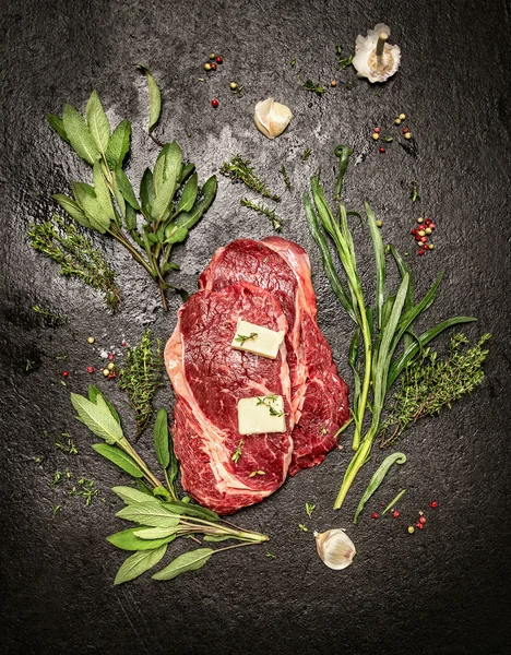 Bistecca di ribazia cruda — Foto Stock