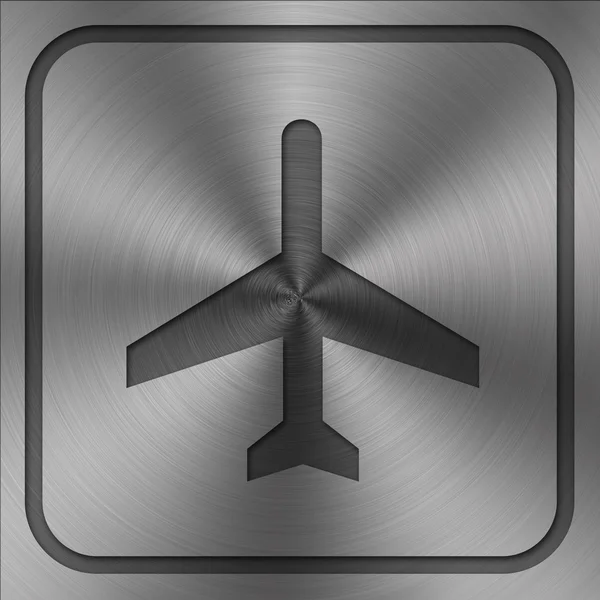 Icon Plane on Metal Texture — Stock Photo, Image