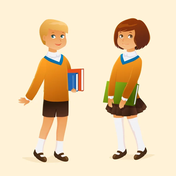 Kinderen in schooluniform — Stockvector