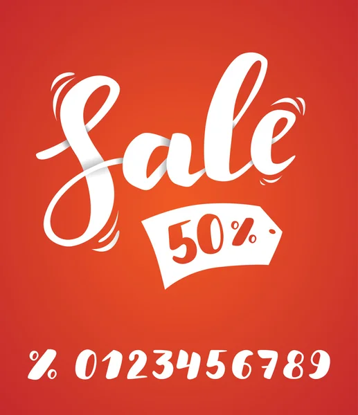 Sale poster with set of numbers — Stock Vector