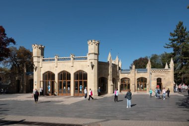 Standpes Narzan Galerisi. Kislovodsk, Rusya - 28 Şubat 2016. Tatil bölgesi Mineral Suları, Krasnodar bölgesi.