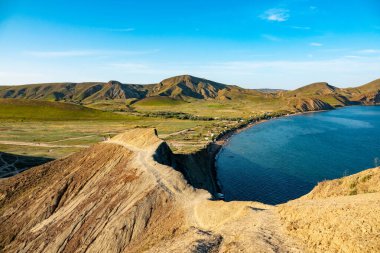 Kırım Yarımadası. Koktebel. Cape Hameleon 'da. Karadeniz kıyısında.