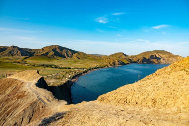 Kırım Yarımadası. Koktebel. Cape Hameleon 'da. Karadeniz kıyısında.