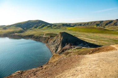 Kırım Yarımadası. Koktebel. Cape Hameleon 'da. Karadeniz kıyısında.