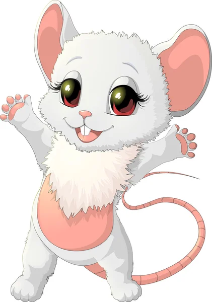 Tikus kecil yang cantik bahagia - Stok Vektor