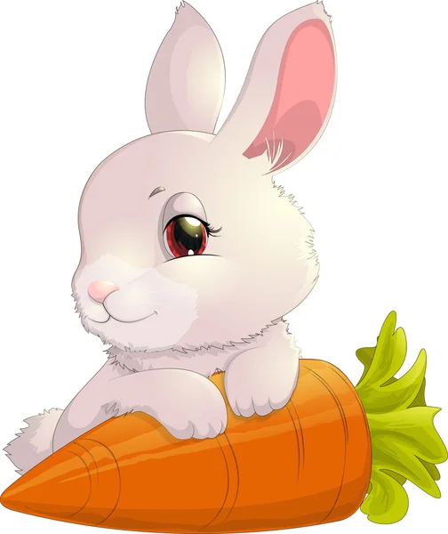 Rabbit on carrot — Stock Vector