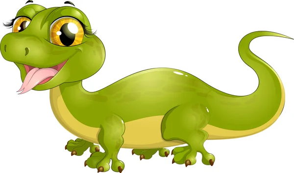 Hermoso lagarto verde — Vector de stock