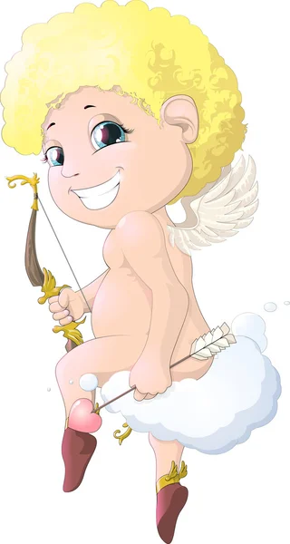 A little cupid with a bow — Stock Vector