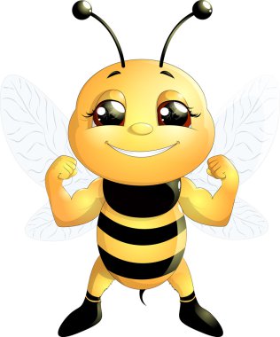 Beyaz arkaplanda arı