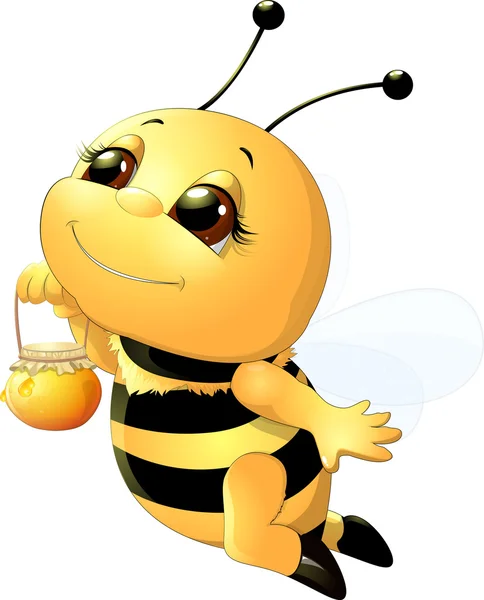 Пчела на белом фоне — стоковый вектор