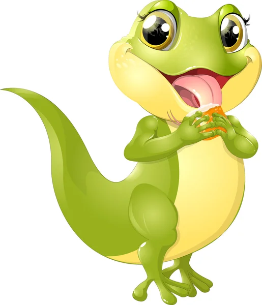 Hermoso lagarto verde — Vector de stock