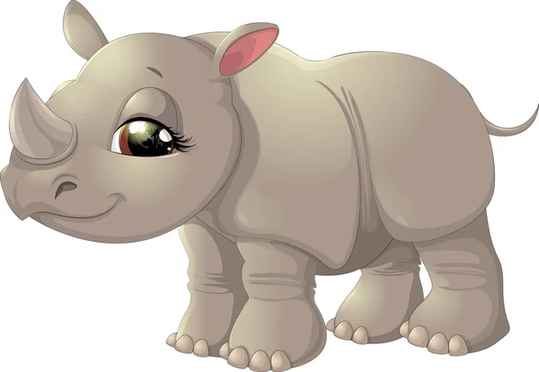 Roztomilé dítě nosorožce sedí — Stockový vektor