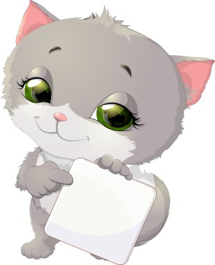 yavru kedi Puan bir parmak plaka