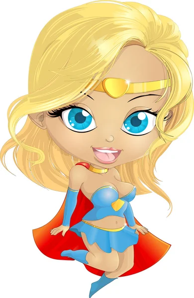 Super Hero Girl in the fly — Stock Vector