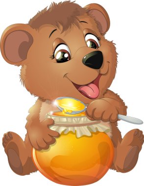 Bal ile sevimli ayı