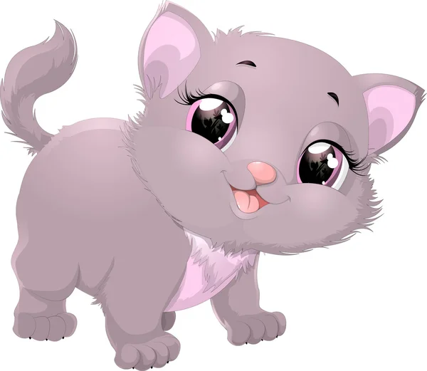Hermoso gris gatito — Vector de stock