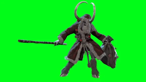 Krampus 3d renderizado modelo CG — Foto de Stock