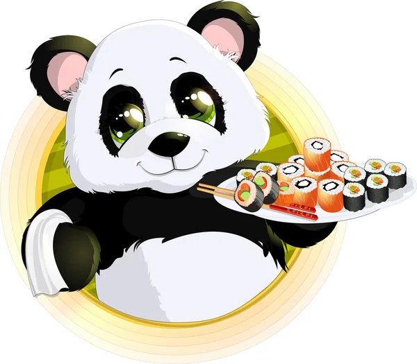 Panda suši — Stockový vektor