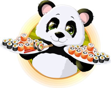 Panda sushi clipart