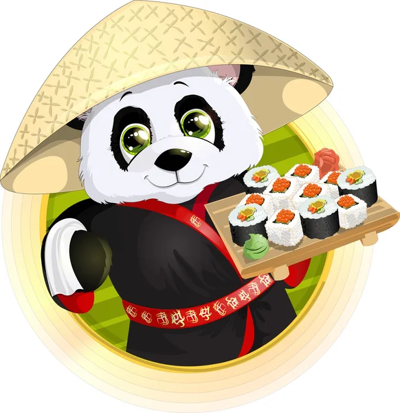 Panda sushi — Stock Vector