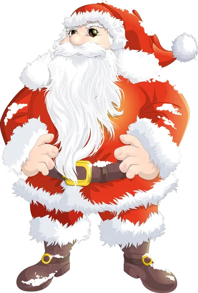 Santa Claus painted on a white background — Stock Vector