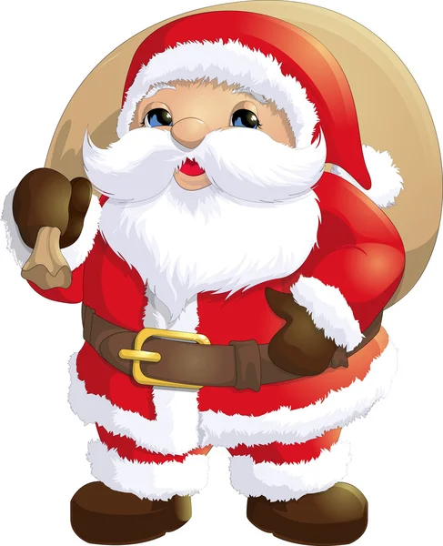 Santa Claus painted on a white background — Stock Vector