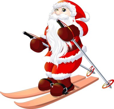 Noel Baba beyaz bir arka plan üzerine boyalı