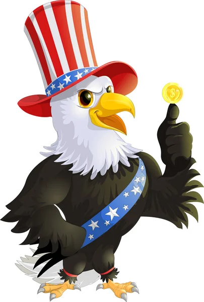 Beautiful eagle to the Presidents Day — Stock Vector