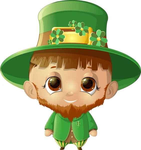 Leprechaun สวยงามบนพื้นหลังสีขาว — ภาพเวกเตอร์สต็อก