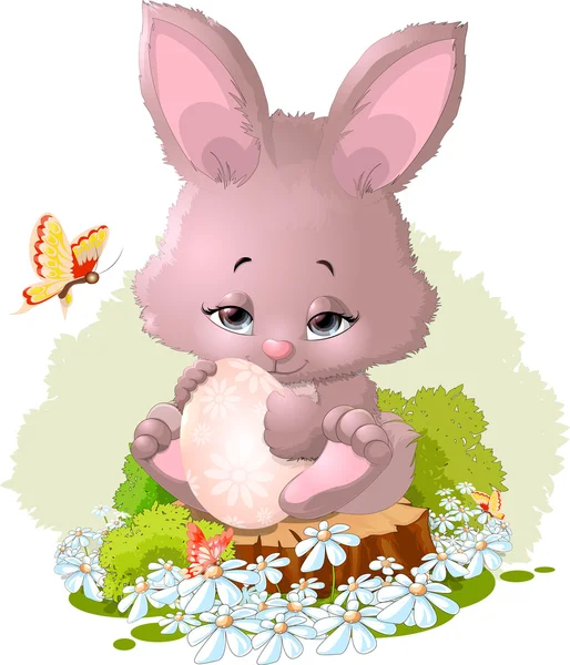 Beautiful bunny on the field — Stock Vector