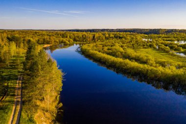 The famous river Berezina, illuminated by the evening sun!