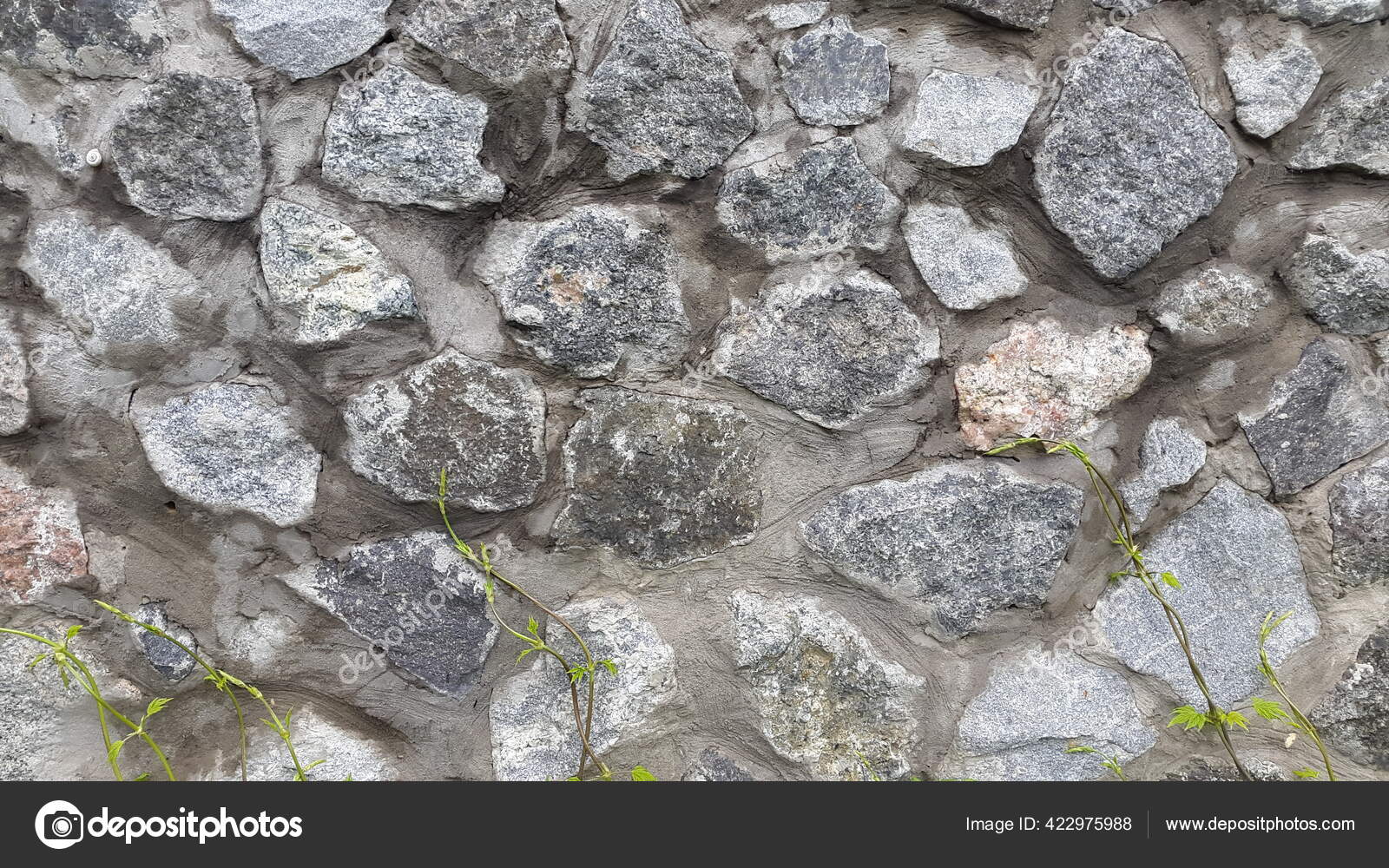 Granite Masonry Wall Granite Stones Vintage Background Stock Photo by