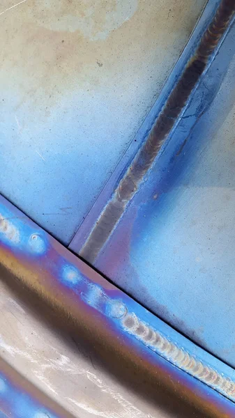 硬化金属表面 青っぽいヴィンテージの背景 産業背景 — ストック写真