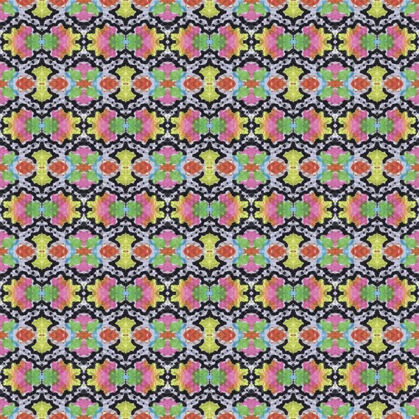 Patrón Shibori Textil Ikat Impresión Tinte Lazo Plantilla Multicolor Sin —  Fotos de Stock