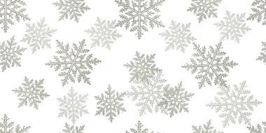 Kusursuz kar tanesi deseni. Beyaz arka planda kar taneleri. Vektör illüstrasyonu