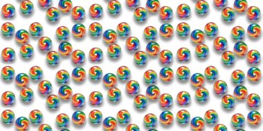 Gökkuşağı cam toplarının kusursuz deseni. Kusursuz şenlik arkaplanı