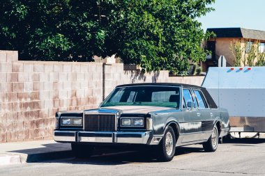 NEVADA, USA - CIRCA 2011: old retro black car in Nevada, USA circa summer 2011.