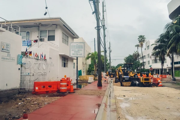 MIAMI BEACH, FL - CIRCA 2011: road repair works in Miami Beach, Florida, USA circa summer 2011.